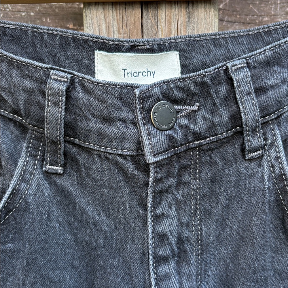 Triarchy Onassis Black Wide-Leg Jeans (Size 28) - Picture 3 of 13